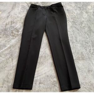 Vince Camuto Womens Pants 4P Black Crepe Ankle Petite Straight Leg Work Trousers